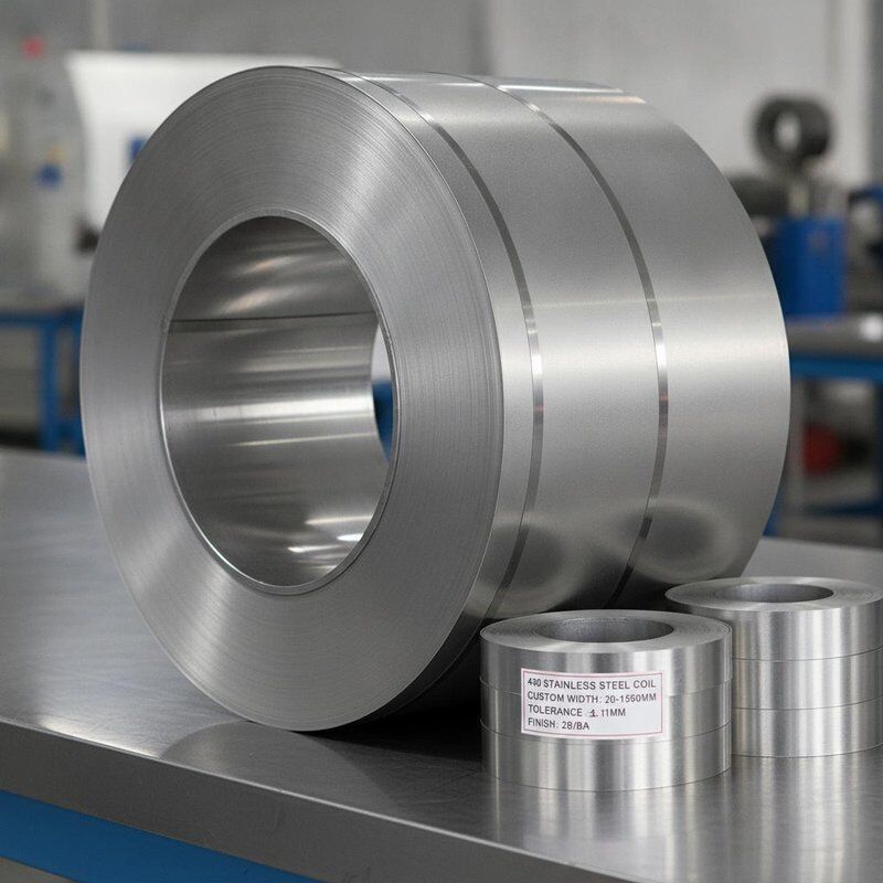 20mm-1500mm 맞춤 폭, ±0.05mm 공차, 버(burr) 없는 슬릿 엣지를 갖춘 430 스테인리스 스틸 코일